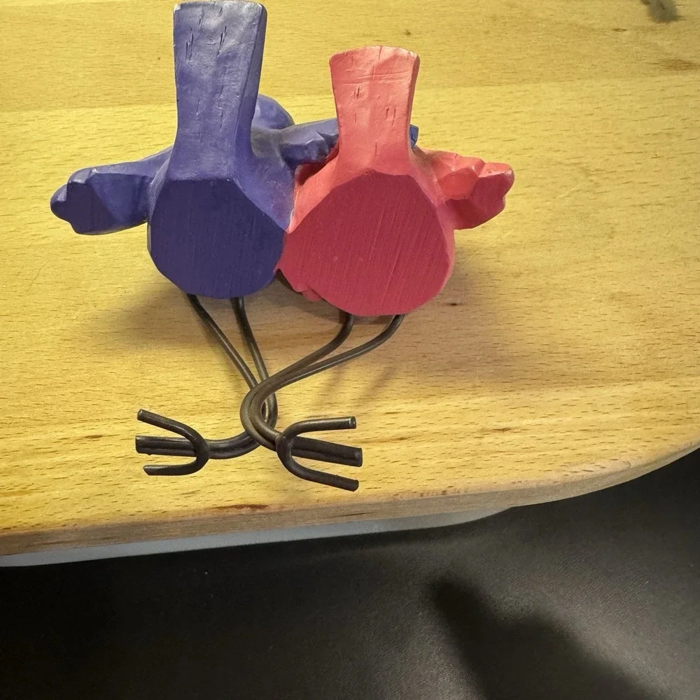Love Birds‎ Russ Berrie Tweet vintage Shelf Sitter Hook EUC Clean